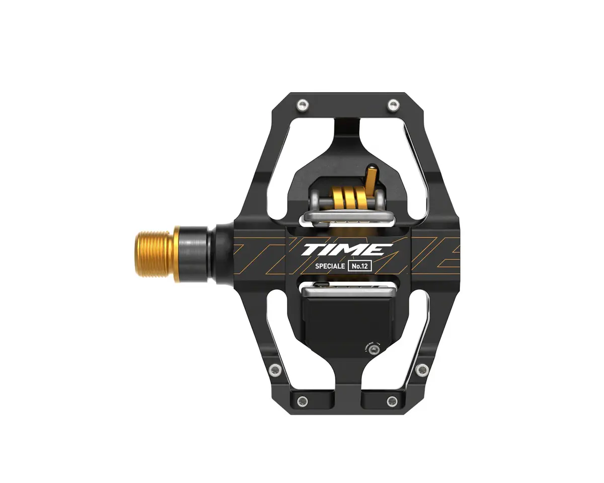 Time Speciale 12 Pedals - Dual Sided Clipless With Platform, Aluminum, 9/16", Black/Gold, Large, B1 1