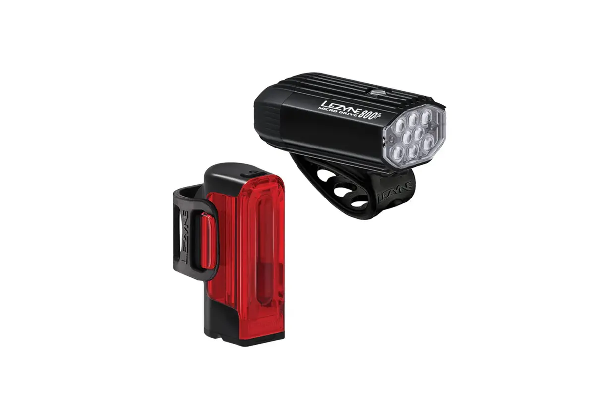 Lezyne Micro Drive 800+ / Strip Drive 300+ Pair - Satin Black/Black 1