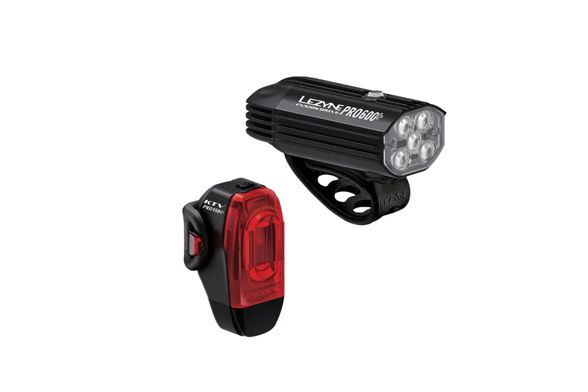 Lezyne Fusion Drive Pro 600+ / Ktv Drive Pro+ Pair - Satin Black/Black 1
