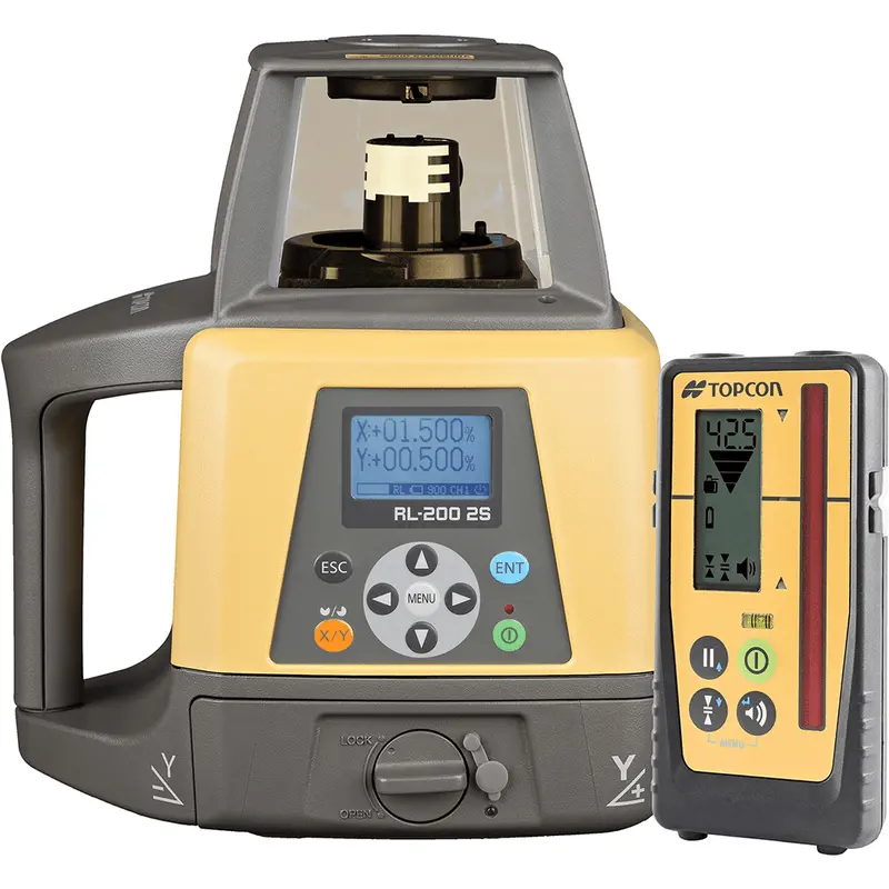 Topcon Rl-200 2S Dual Grade Red Beam Rotating Laser Level Kit 1