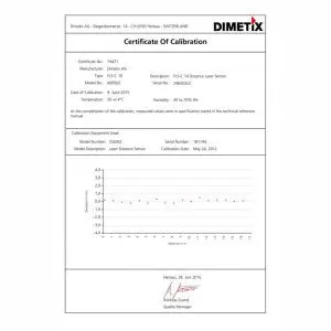 Dimetix Recalibration 500002 With Calibration Certificate For Used Laser Sensors 1