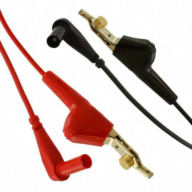 Fluke Pomona 6483-48-02 5 Way Patch Cord 30Vac, Sheathed Rt Angle Set (Black And Red) 1