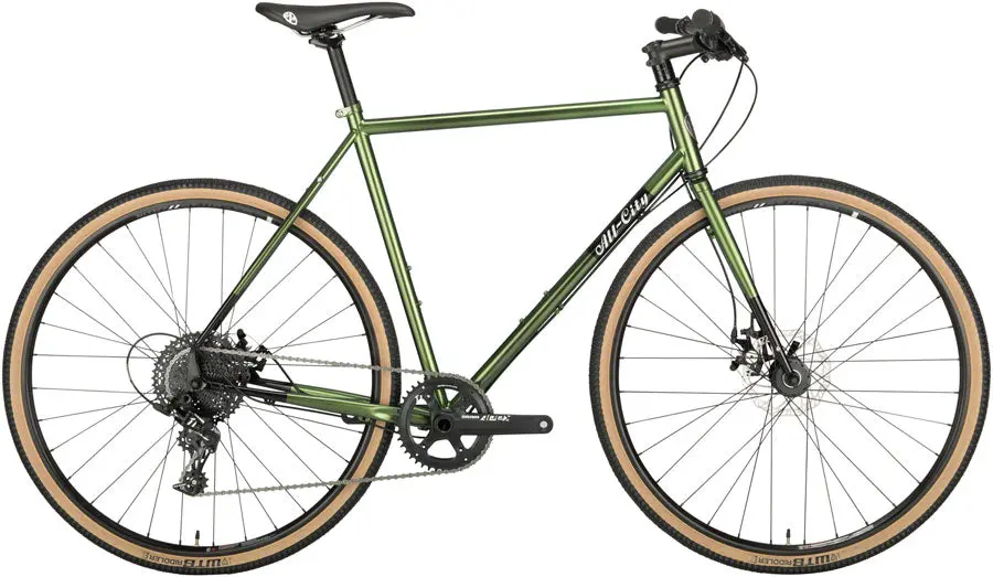 All-City Macho Man Disc Flatbar Bike - Olive Fab 1
