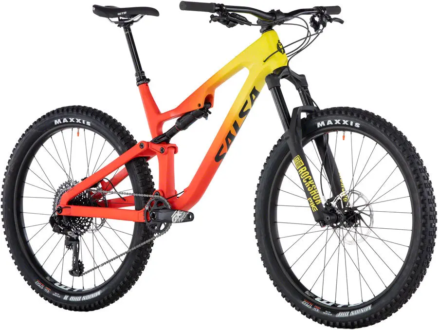 Salsa Rustler Carbon Gx Eagle Bike - Red/Yellow/Fade 2