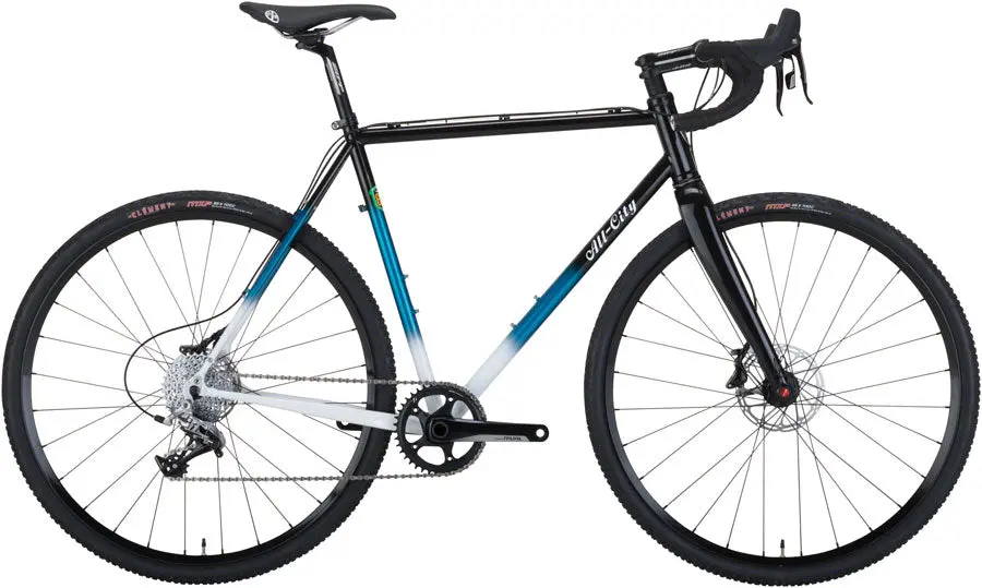 All-City Macho King Bike - Black/Teal Fade 1