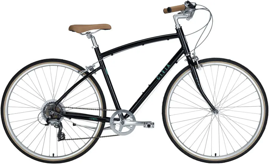Civia Lowry 7-Speed Step-Over Bike - Black Jelly Bean/ Mint Green 1