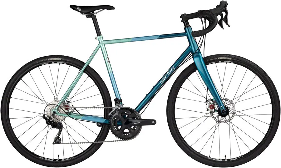 All-City Cosmic Stallion Bike - Blue/Green Stripes 1