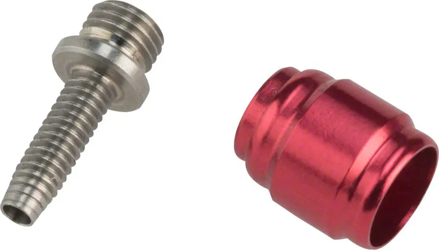 Disc Brake Hose Fitting Kit - (Includes 1 Threaded Hose Barb, 1 Red Comp Fitting) - Avid & Sram Brakes 1