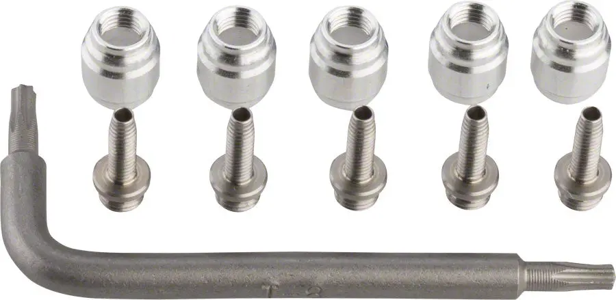 Sram Stealthamajig Hydraulic Disc Brake Hose Fitting Kit, Includes 5 Threaded Hose Barbs, 5 Comp Fittings, 1 T8 Torx 1