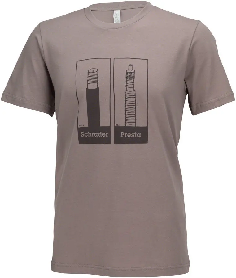 Problem Solvers Presta vs. Schrader Comparison T-Shirt – Cycling Tech Graphic Tee