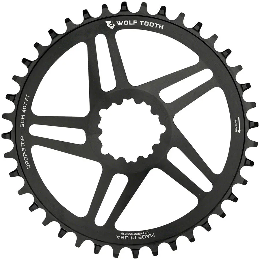 Wolf Tooth Direct Mount Chainring - 42T Sram Direct Mount For Sram 3-Bolt 6Mm Offset Drop-Stop Flattop Compatible Black 1