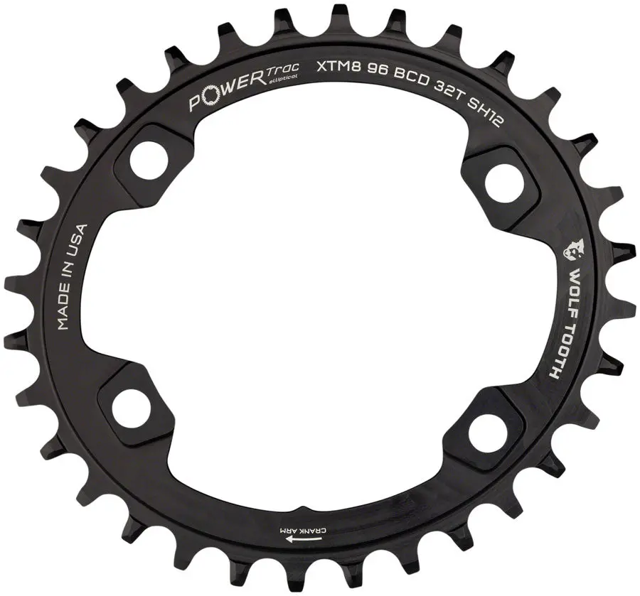 Wolf Tooth Elliptical 96 Bcd Asymmetrical Chainrings For Shimano Xt M8000/Slx M7000 With Hyperglide+ 1