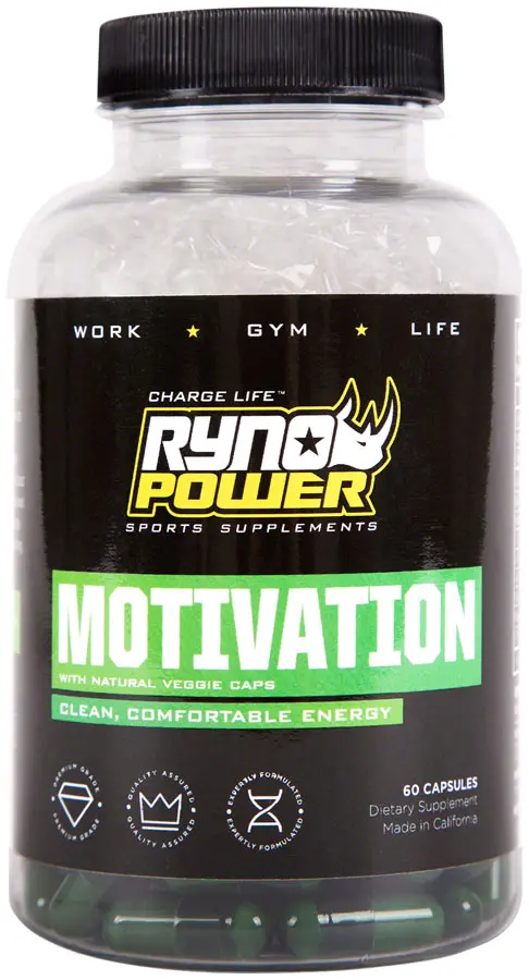 Ryno Power Motivation Supplement - 30 Servings 60 Capsules 1