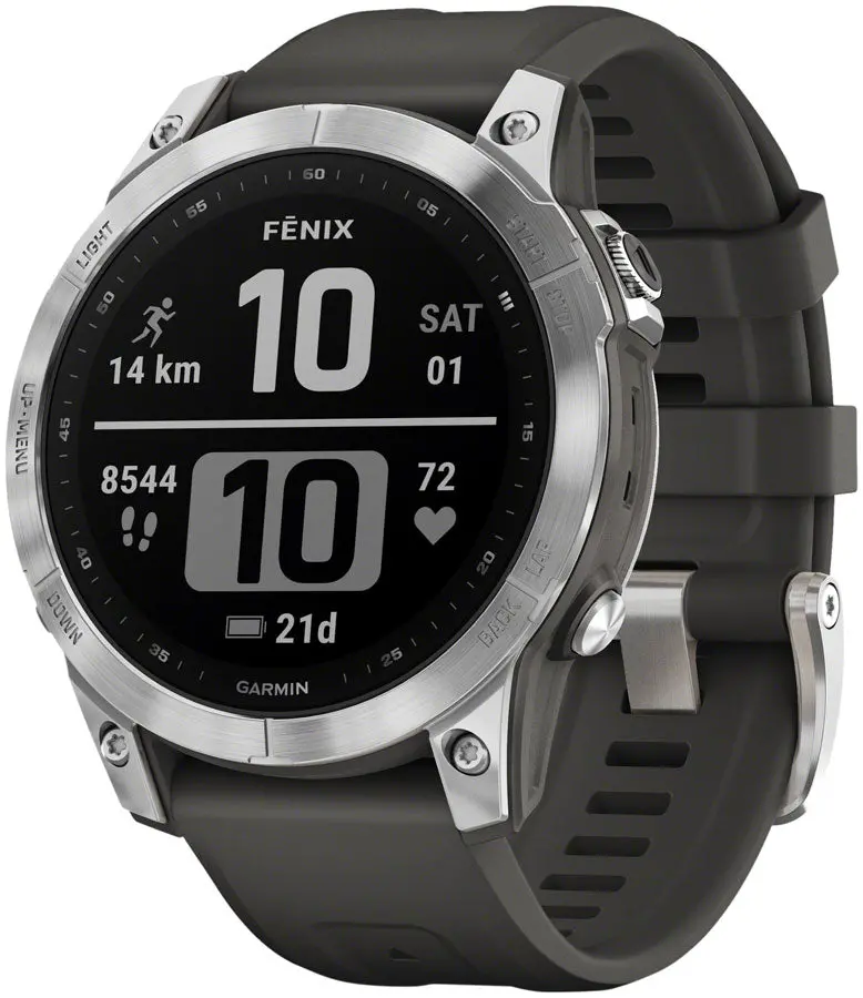 Garmin Fenix 7 Standard Ed Silver || Graphite Band 47Mm 1