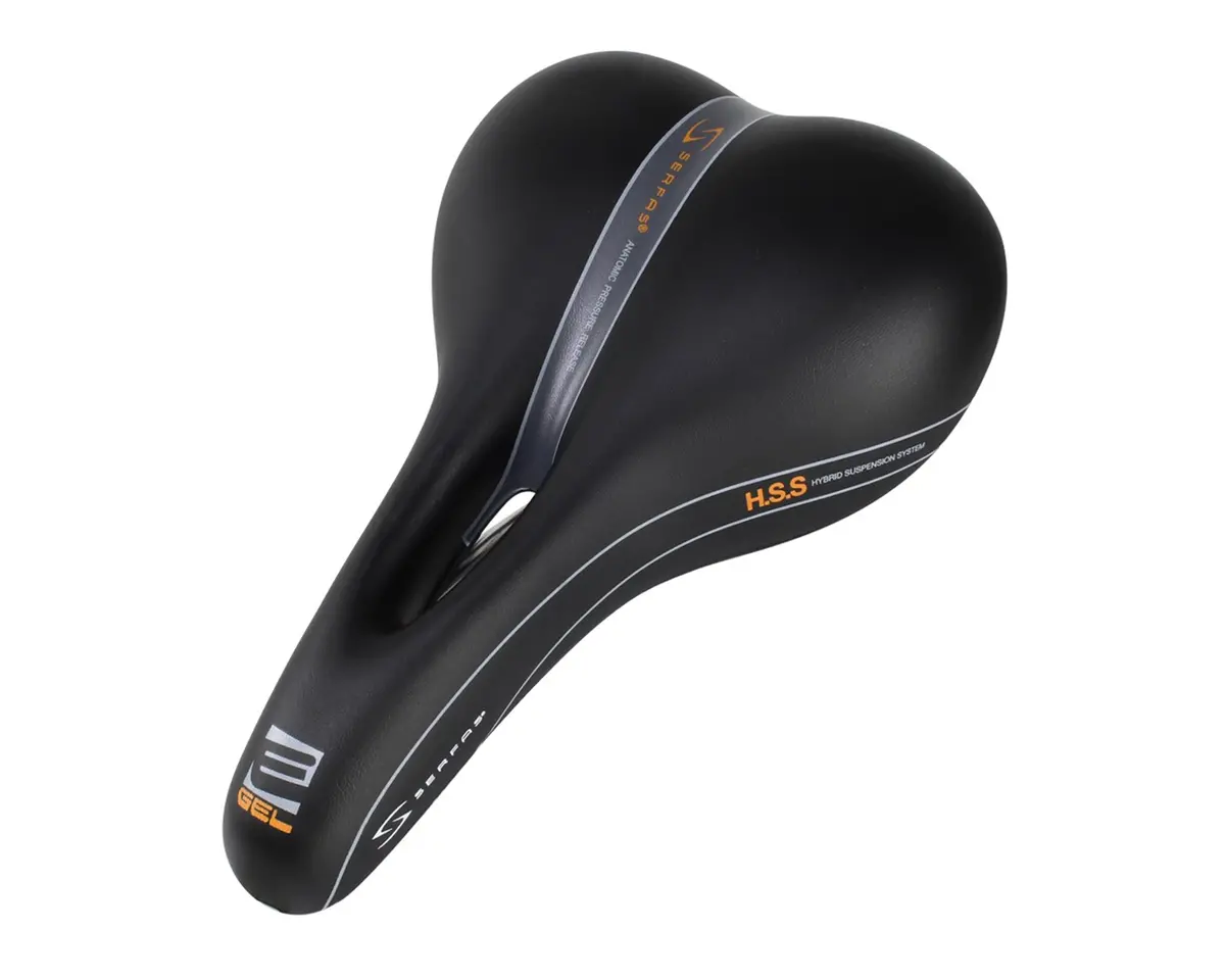 Serfas E-Gel Hybrid Saddle W/Elastomers W/Cutout Vinyl 1