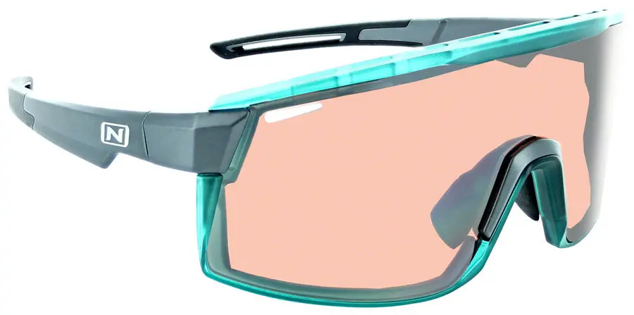 Optic Nerve Fixie Max Sunglasses - Matte Aluminum, Crystal Turquoise Lens Rim, Copper Lens With Silver Flash 1