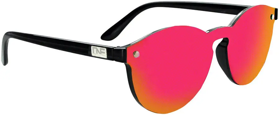 One Roundhouse Polarized Sunglasses: Shiny Black With Polarized Smoke Red Mirror Lens 1