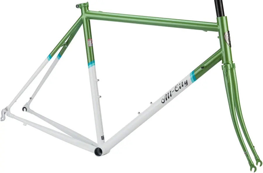 All-City Mr. Pink Classic Frameset - Green & White 1