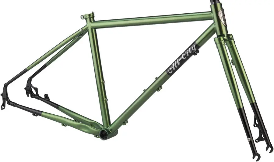 All-City Macho Man Disc Frameset - Olive Fab 1