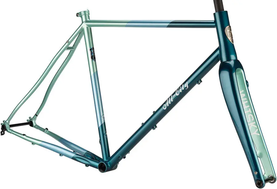 All-City Cosmic Stallion Frameset - Blue/Green Stripes 3
