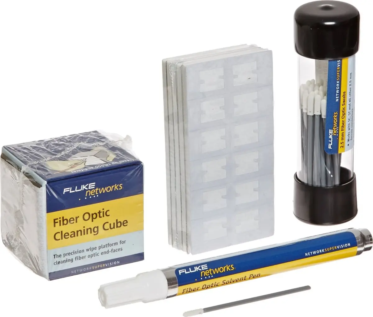 Fluke Networks Nfc-Kit-Box Fiber Optic Cleaning Supplies: Cube, Pen, 2.5Swabs, 5Cards 1