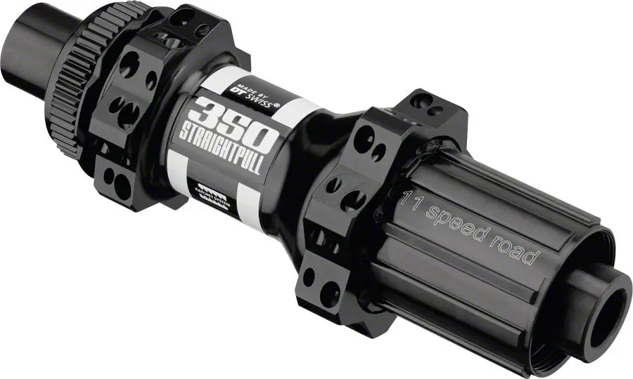 Dt Swiss 350 Rear Hub - 12 X 142Mm, Center-Lock, Hg 11 Road, Black/White, 24H, Straight Pull, 18Pt 1