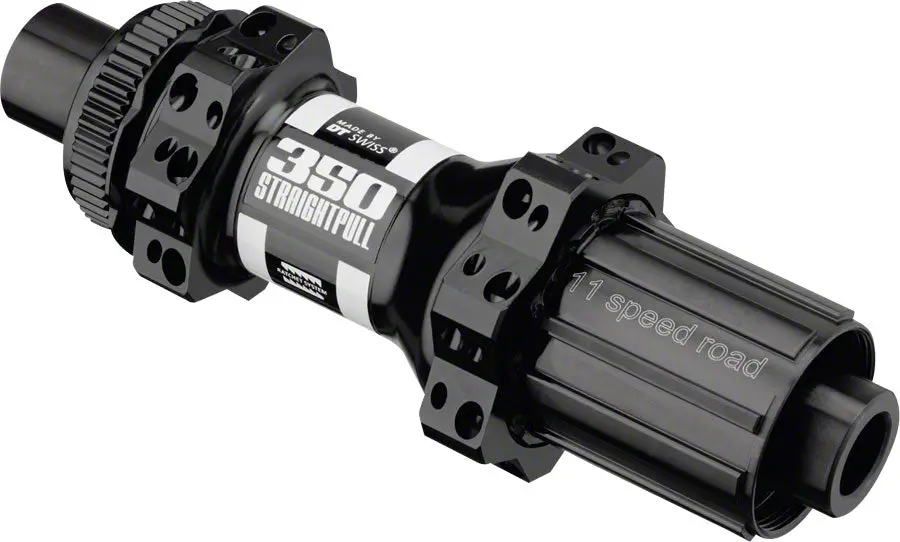 Dt Swiss 350 Rear Hub - 12 X 142Mm Center-Lock Hg 11 Road Black/White 28H Straight Pull 18Pt 1