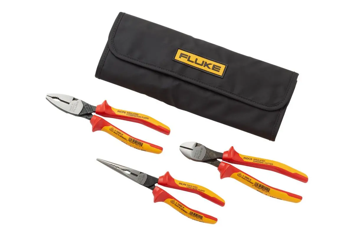 Fluke Ikpl3 Insulated 3 Unit Pliers Kit, 1000V With Roll-Up Tool Pouch 1