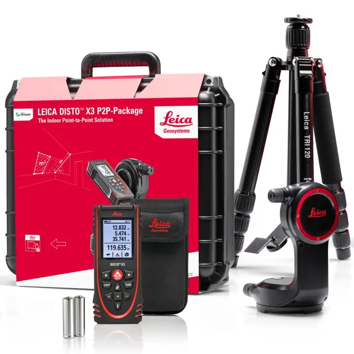 Leica Disto X3 P2p Kit With Dst360 And Tri120 Tripod In Hard Case 1