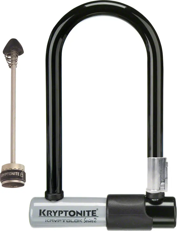 Kryptonite Kryptolok 2 Mini-7 + Wheelboltz  U-Lock Key 3.25''X7' 1