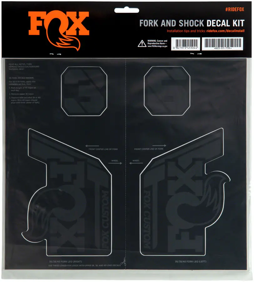 Fox Fork & Shock Decal Kit 1