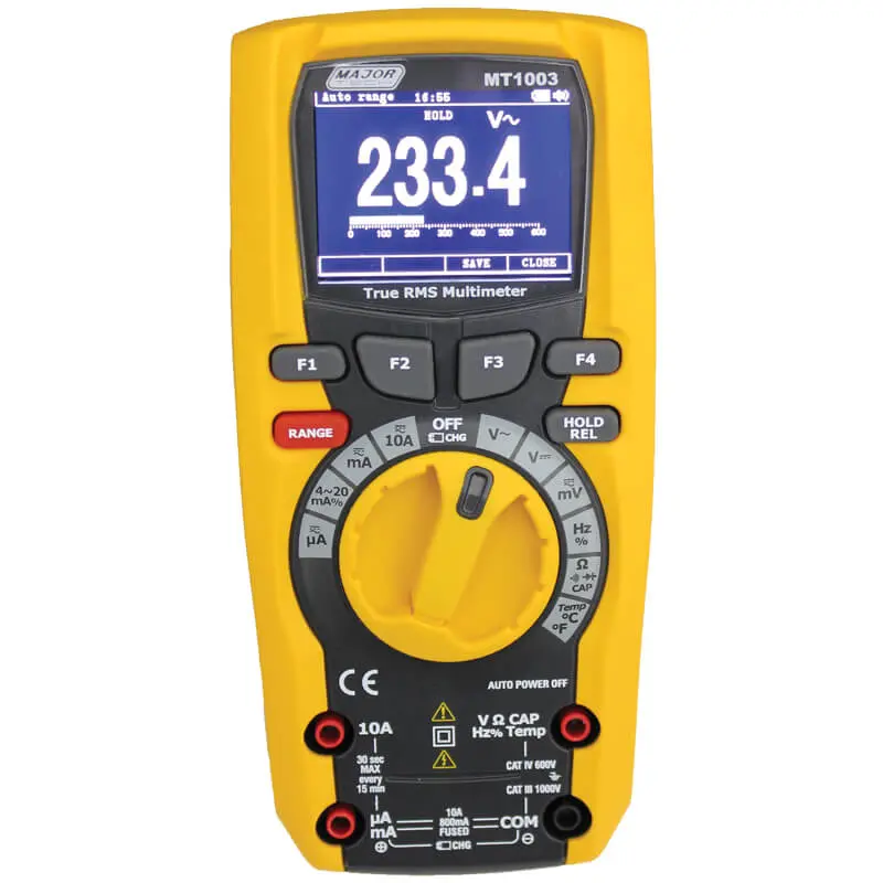 Major Tech Mt1003 Trms Industrial Multimeter With Tft, Cativ, 600V 1