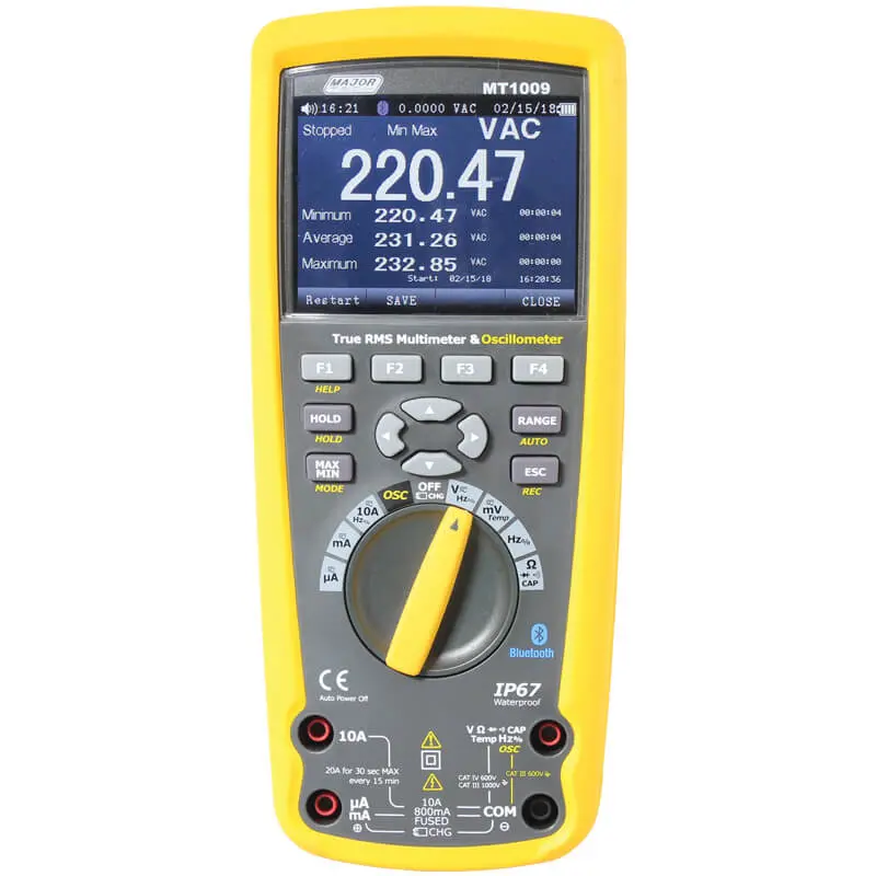 Major Tech Mt1009 True Rms Dmm & Scope, Ip67, Data Logger, Bluetooth 1