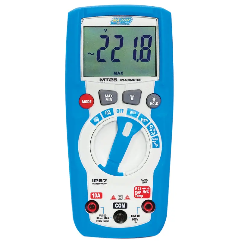 Major Tech Mt25-Combo-5 | Tkc3-9 Electricians Tool Kit + Mt25 600V Ac/Dc Ip67 Compact Multimeter + Mt402 1000V Ac Ncv Detector 2