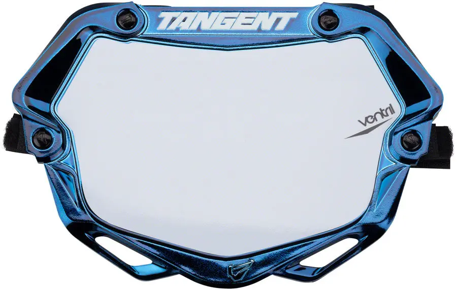 Tangent Mini Ventril 3D Number Plate Chrome Blu/Wht 1