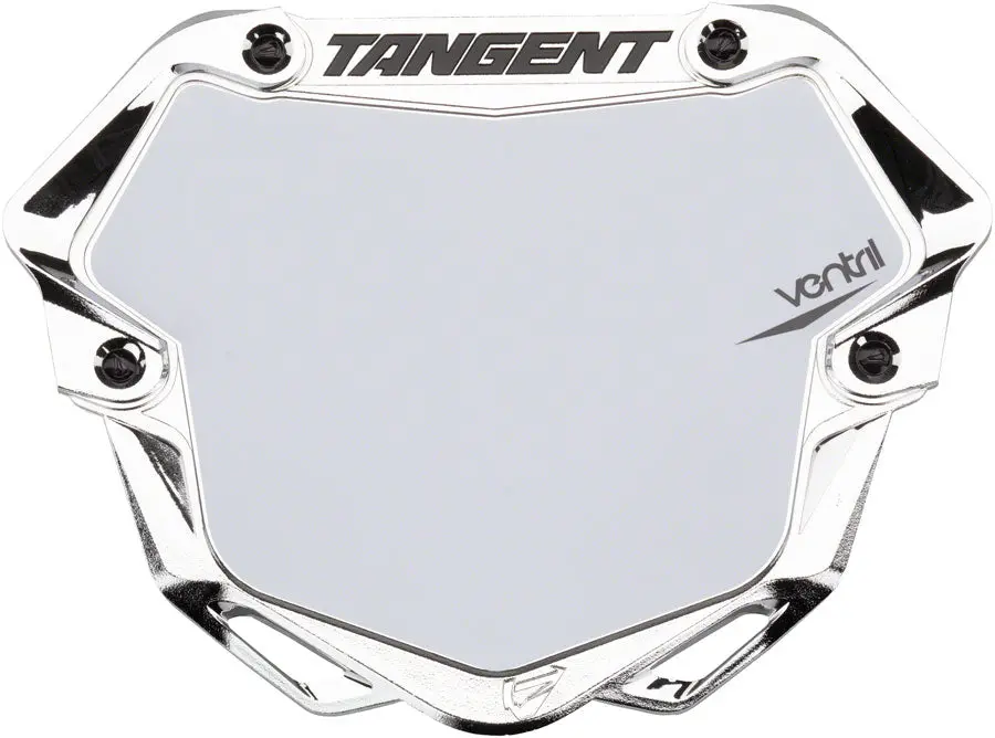 Tangent Pro Ventril 3D Number Plate Chrome/Wht 1
