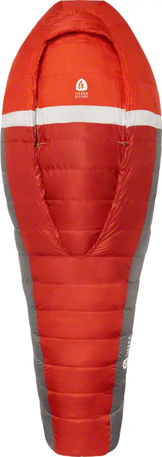 Sierra Designs Backcountry Bed Sleeping Bag, 20F, 700Fill Dridown, Regular, Red/Gray 1