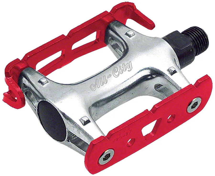 All-City Standard Track Pedals -9/16", Red/Silver 1