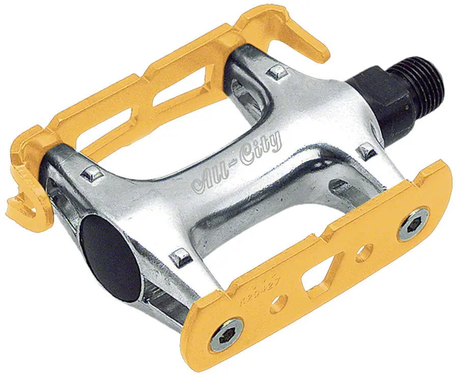 All-City Standard Track Pedals -9/16", Gold/Silver 1