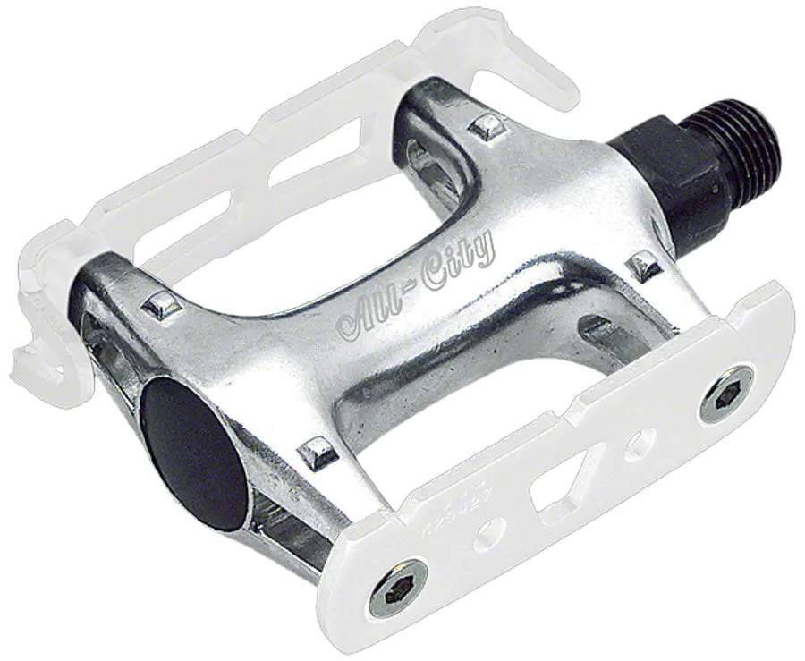 All-City Standard Track Pedals -9/16", White/Silver 1