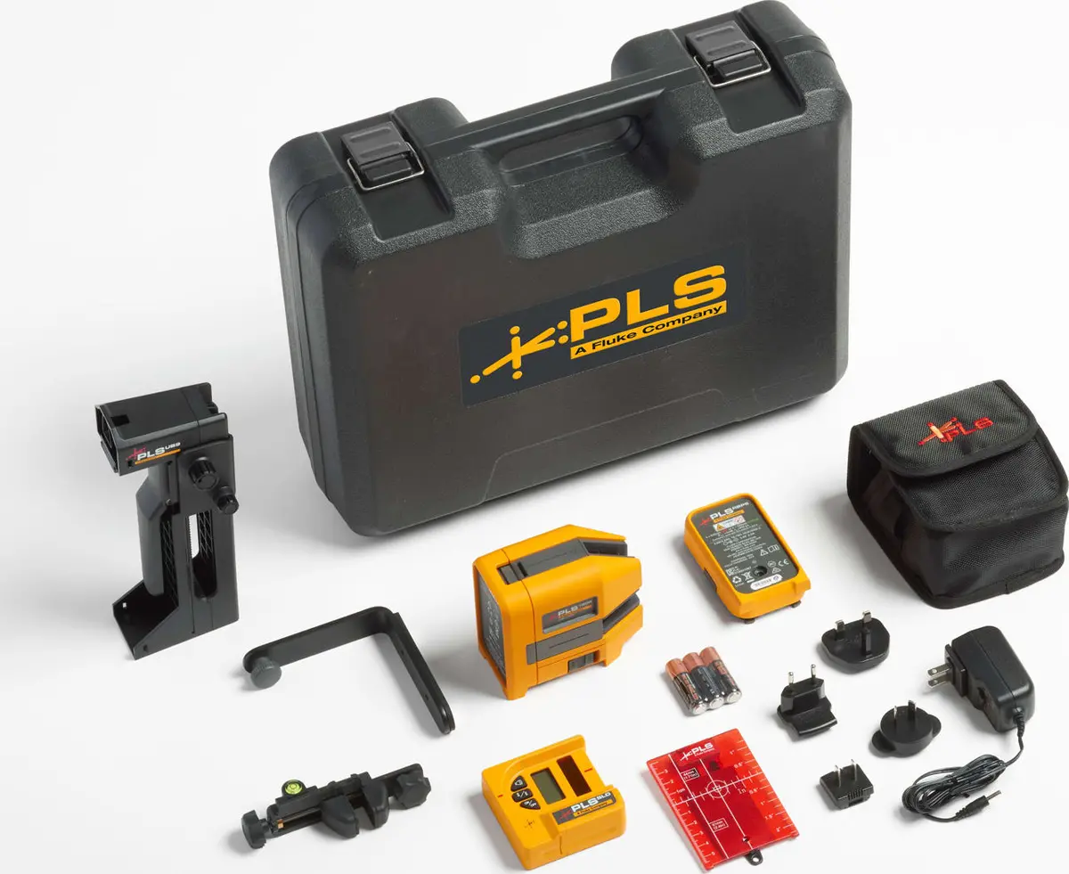 Fluke Pls 180R Rbp Sys, Cross Line Red Laser System With Rechargeable Battery 1