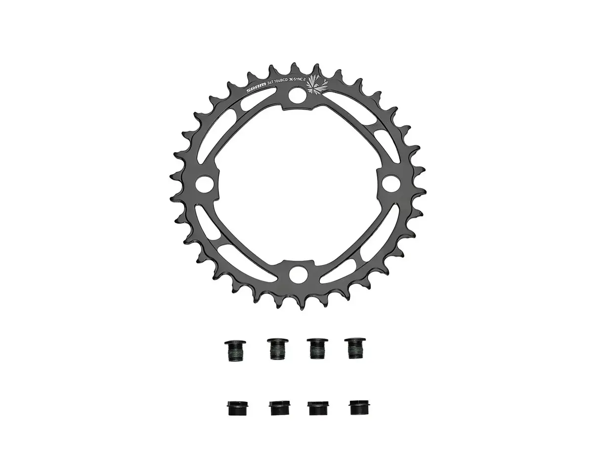 Sram Eagle Emtb Chainring 34T 104Bcd Steel W/Bolts Blk 1