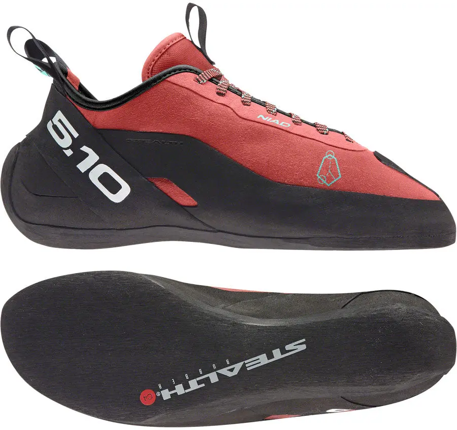 Five Ten Niad Lace Climbing Shoe - Men's, Core Black/Crew Red/Acid Mint 3