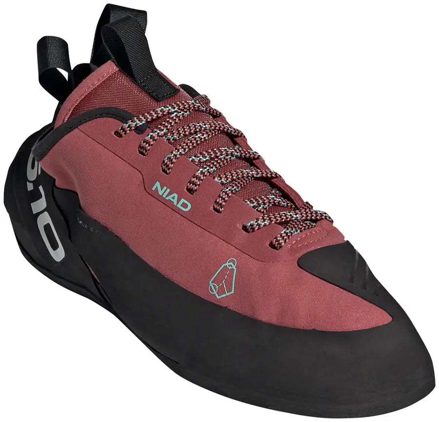 Five Ten Niad Lace Climbing Shoe - Men's, Core Black/Crew Red/Acid Mint 1