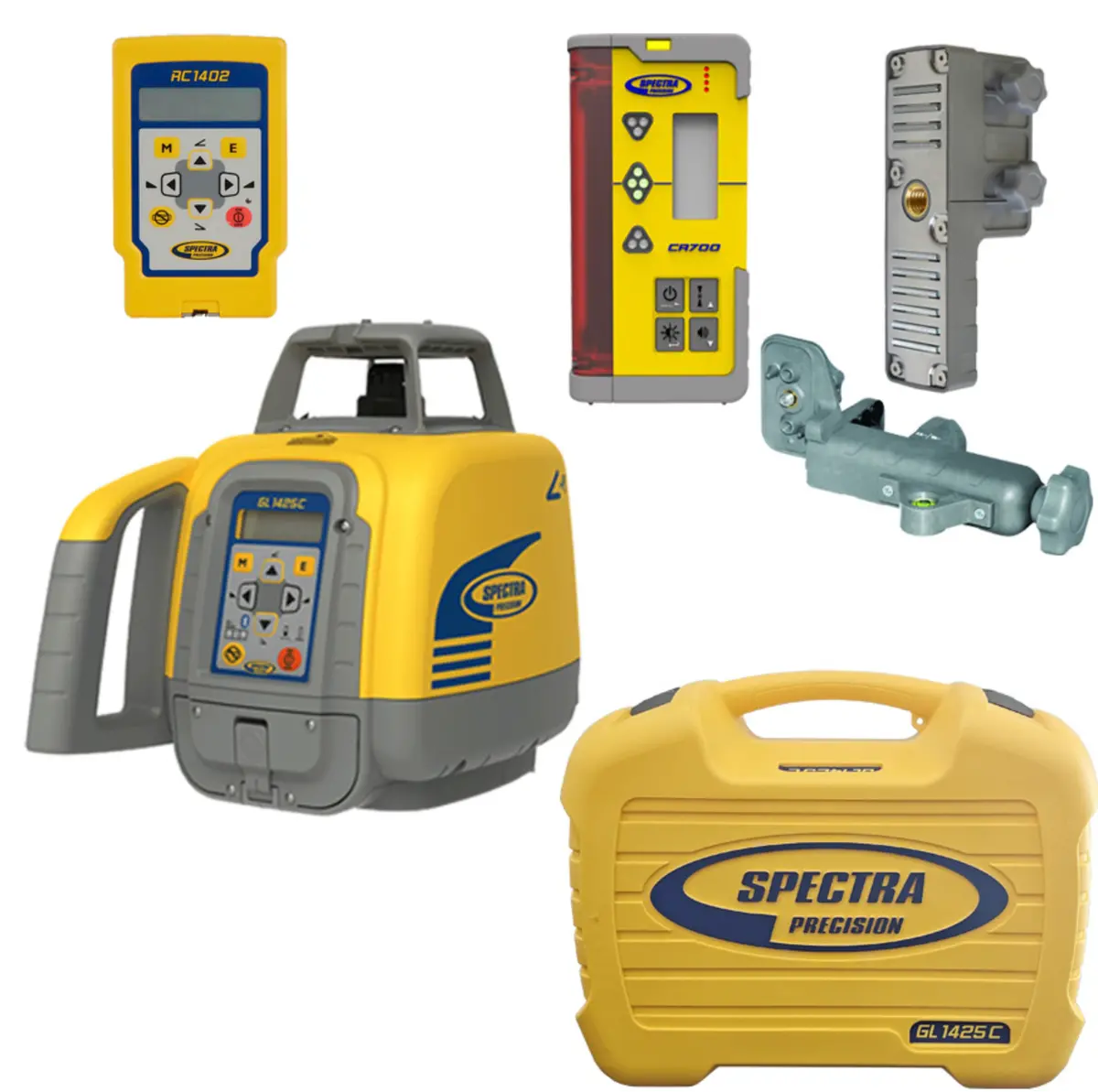 Spectra Precision Gl1425c, Dual Grade Laser, Lc2, Cr700, C70, C71, Rc1402, Nimh, Charger & Small Casa 1