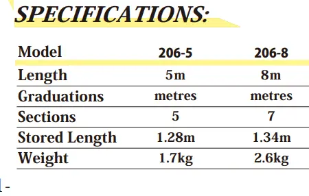 Senshin Standard Fibreglass Measuring Pole 4