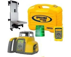 Spectra Precision Hv302g Laser With Rc402n, Wall Mount, Green Target & Rechargeable Batteries 1