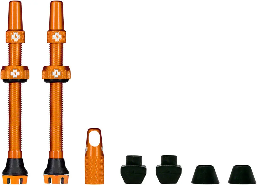 Muc-Off V2 Tubeless Valve Kit - Orange, 60Mm, Pair 1
