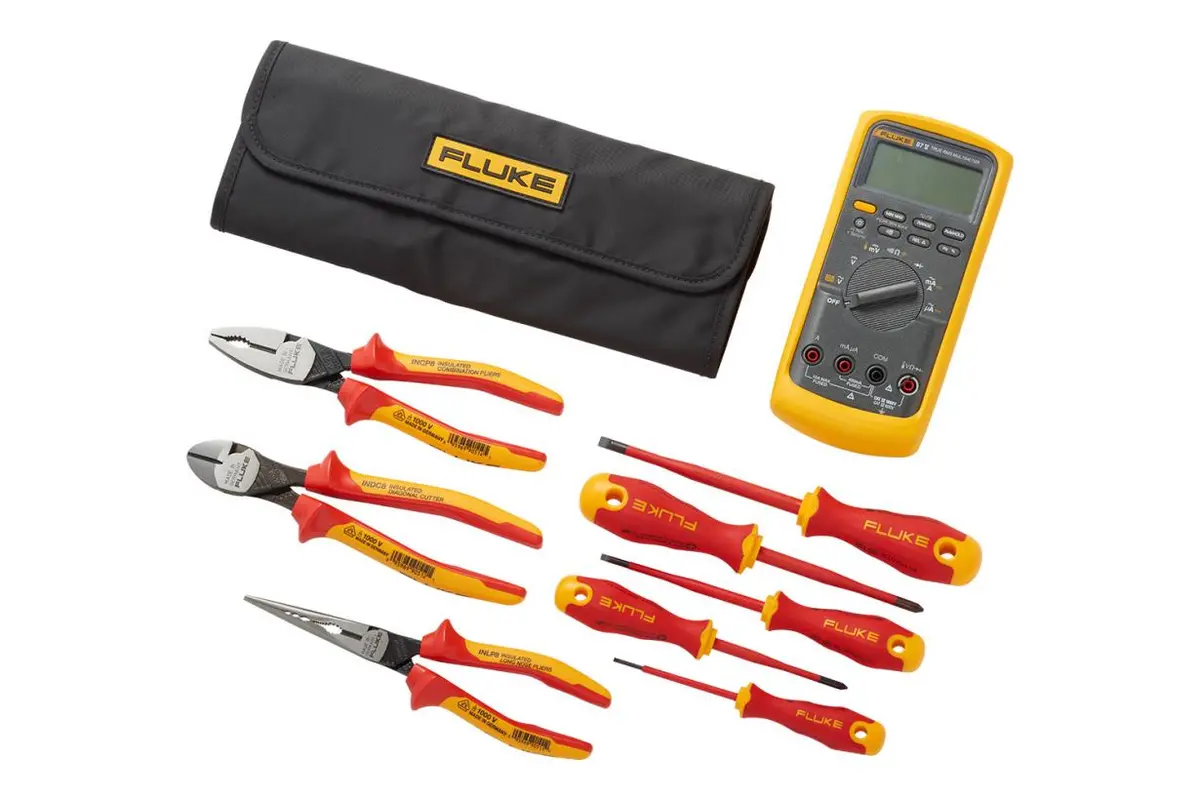 Fluke Ib875k 87V Multimeter + Insulated Hand Tools Starter Kit In Roll-Up Tool Pouch (Item No. 5067419) 1