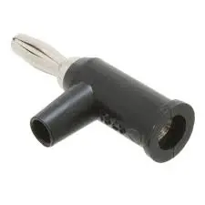 Fluke Pomona 1825-0  Banana Plug With Safety Collar, Solderless, 10 Pcs, Black 1